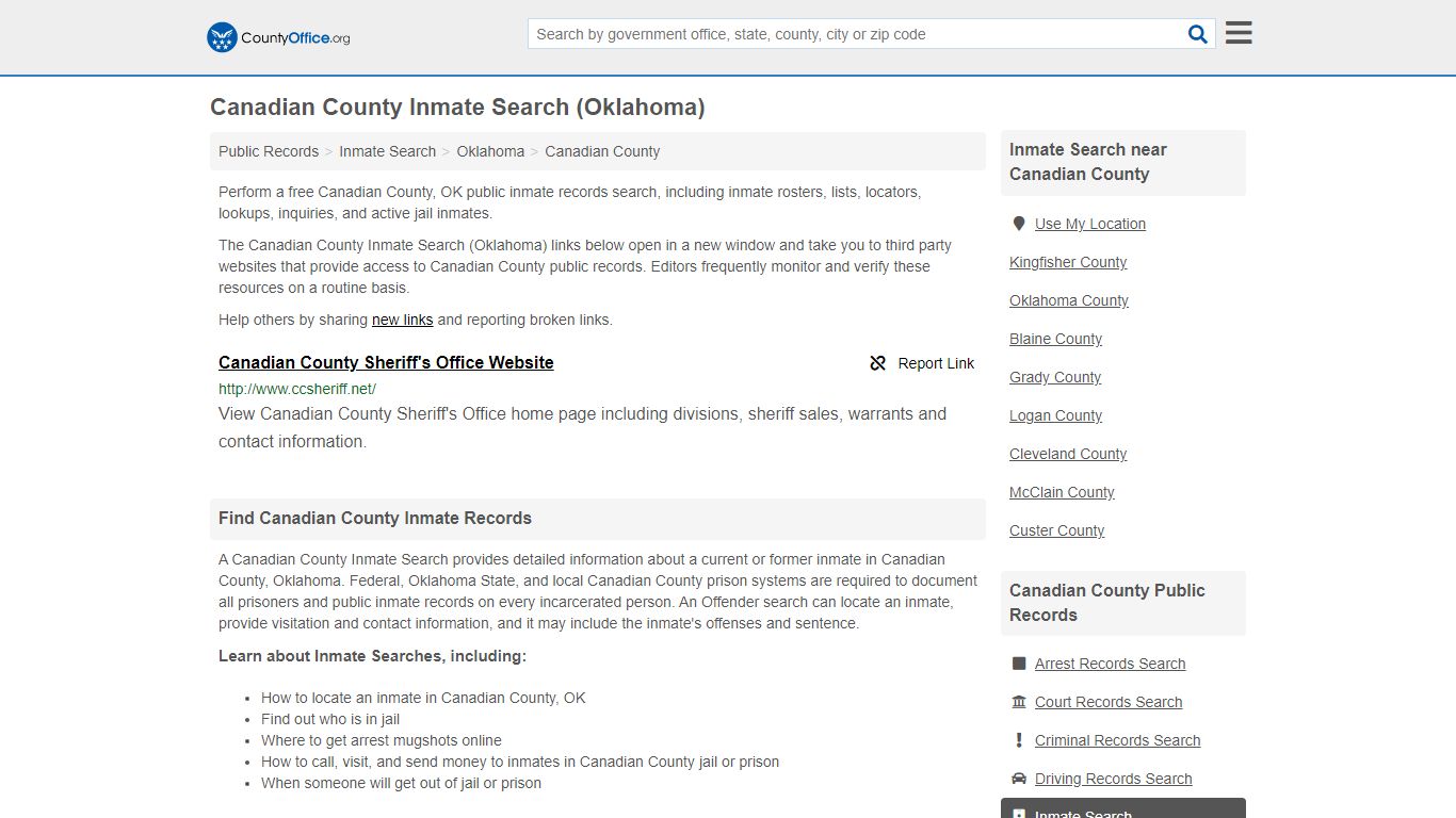 Inmate Search - Canadian County, OK (Inmate Rosters ...